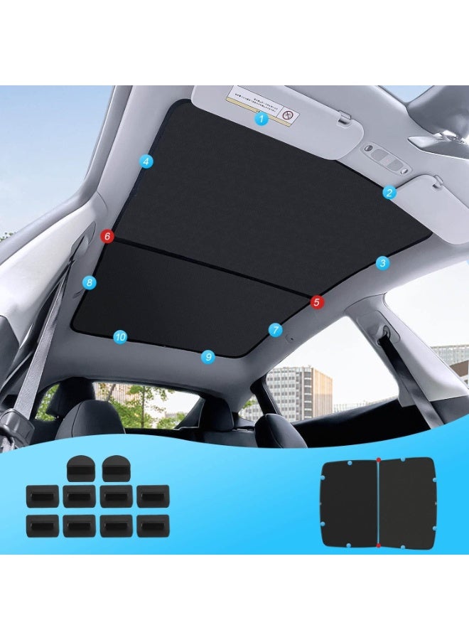 Tesla Model Y Sunshade Roof Sunroof Shade Upgrade 3.0 Accessories 2023 2022 2021 2020(Ice Black) - Image 4